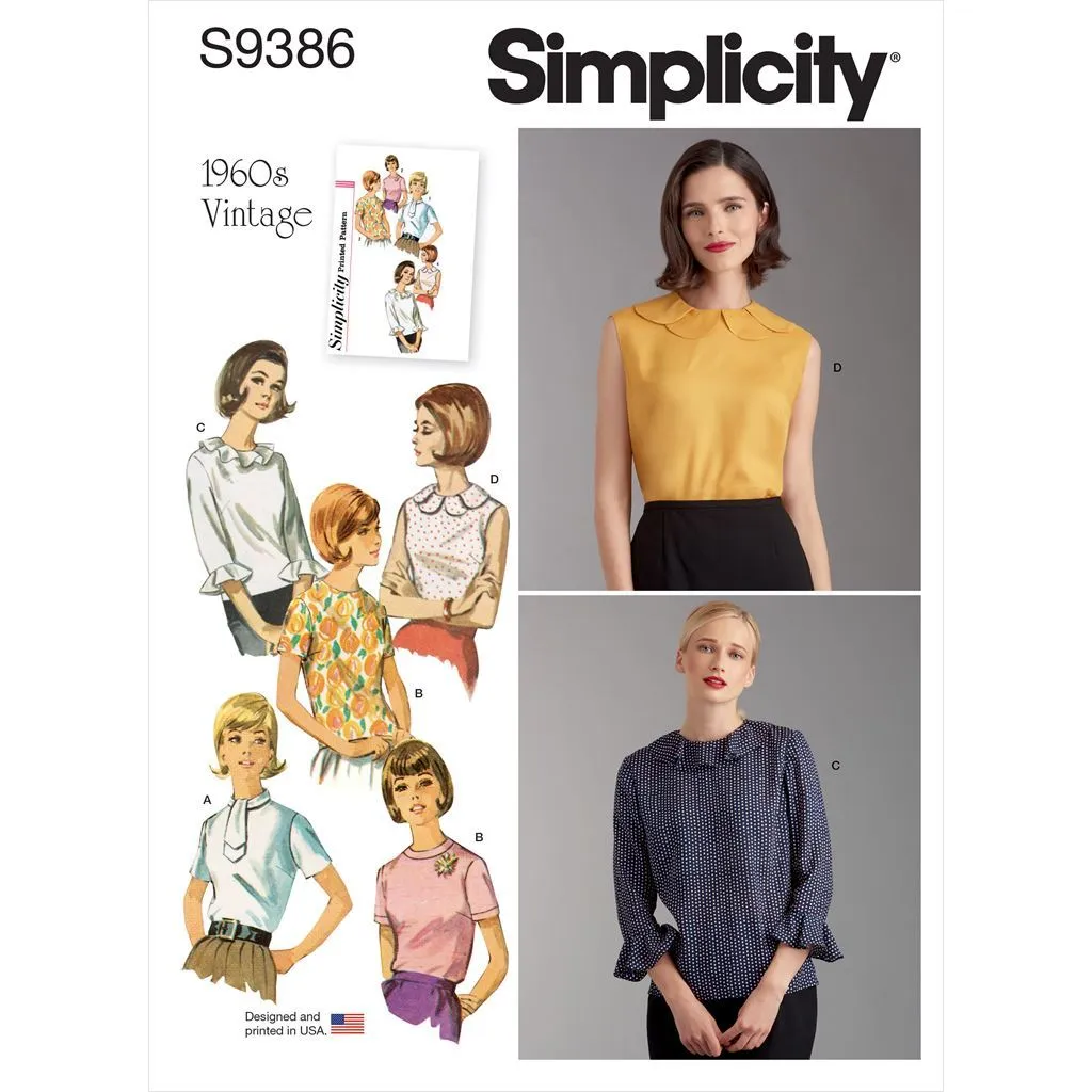 Simplicity Sewing Pattern S9386 Misses' Set of Blouses