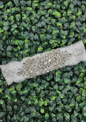 Simply Charming Little Girls’ Lace Headband - Rhinestone Burst
