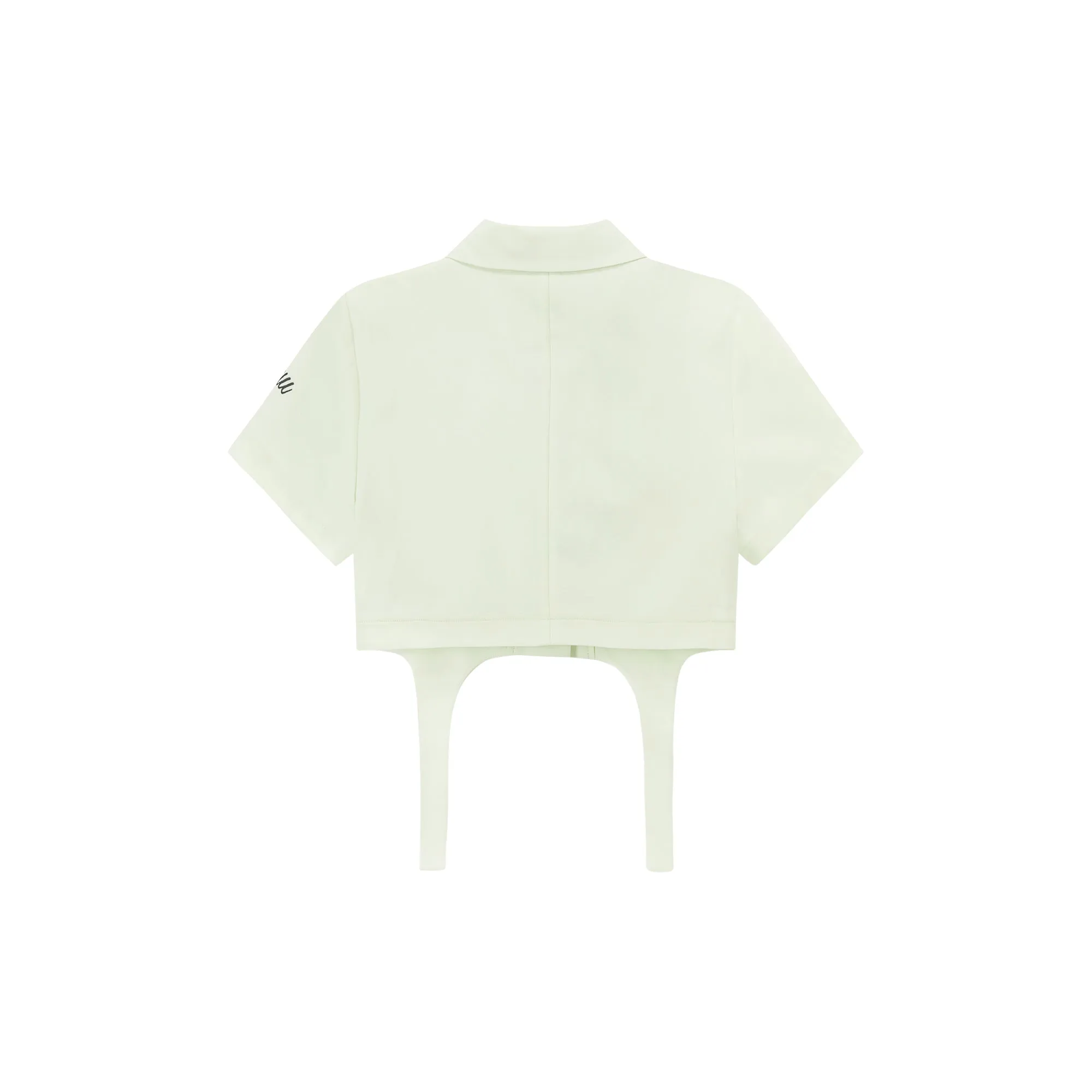 Single-Button Short Sleeve Crop Jacket