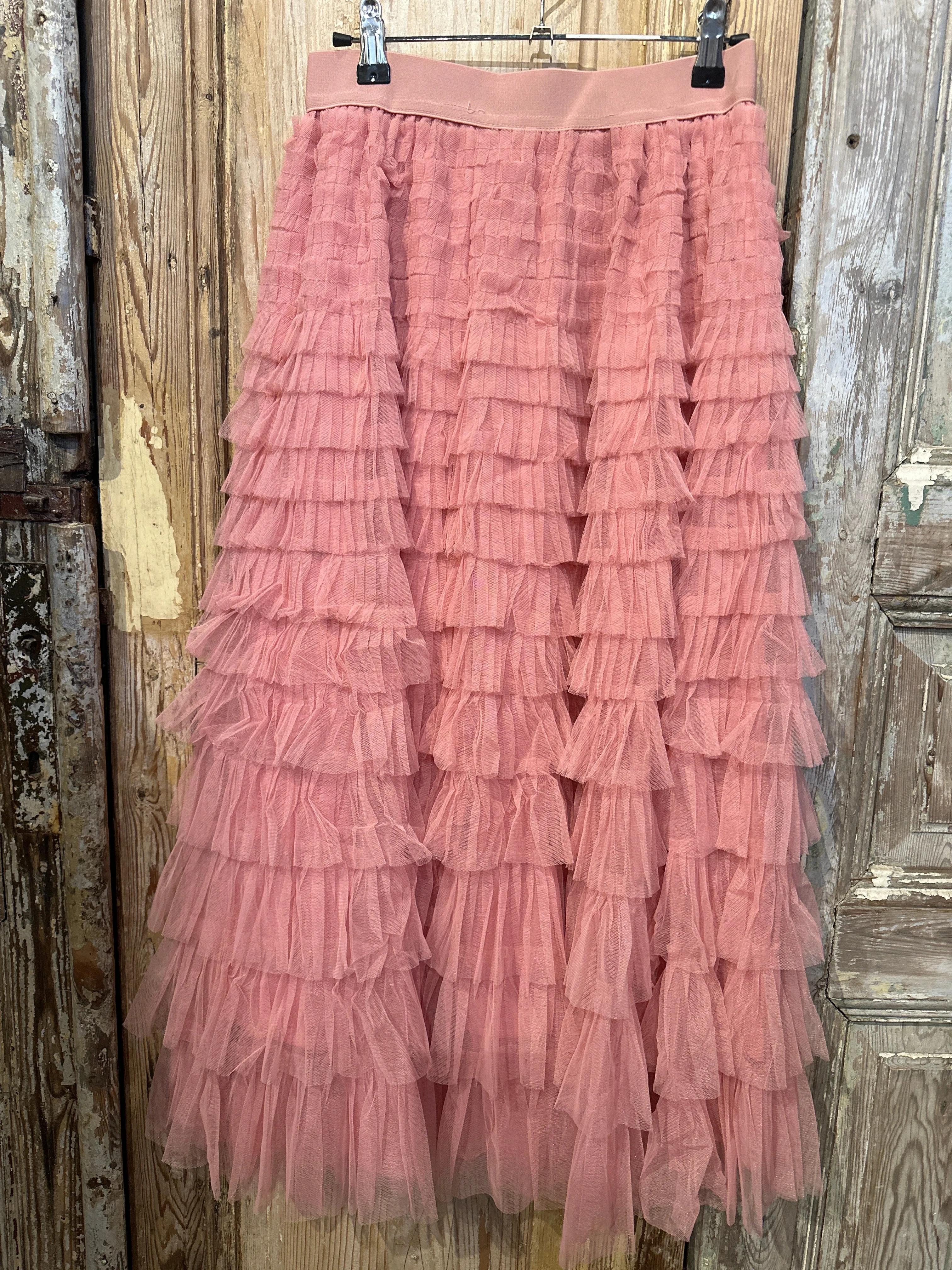 Sized Ruffled Tulle Skirt-9912