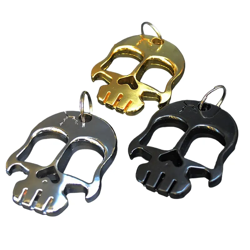 Skull Head Self Defense Knuckles Keychain