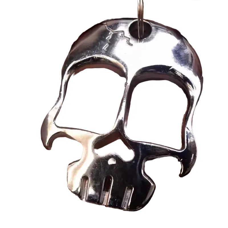 Skull Head Self Defense Knuckles Keychain
