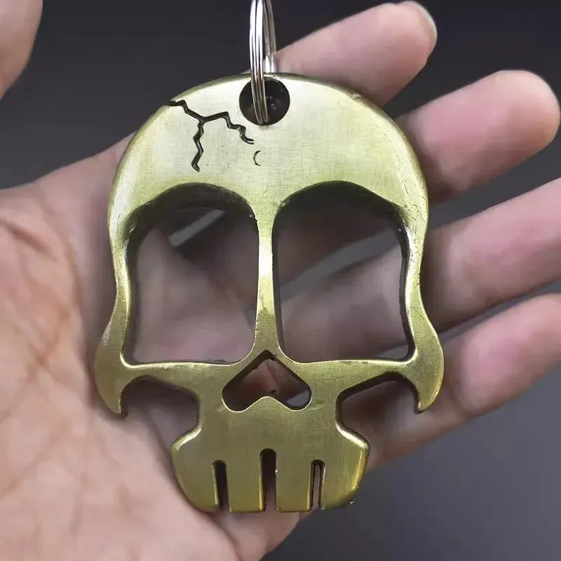 Skull Head Self Defense Knuckles Keychain