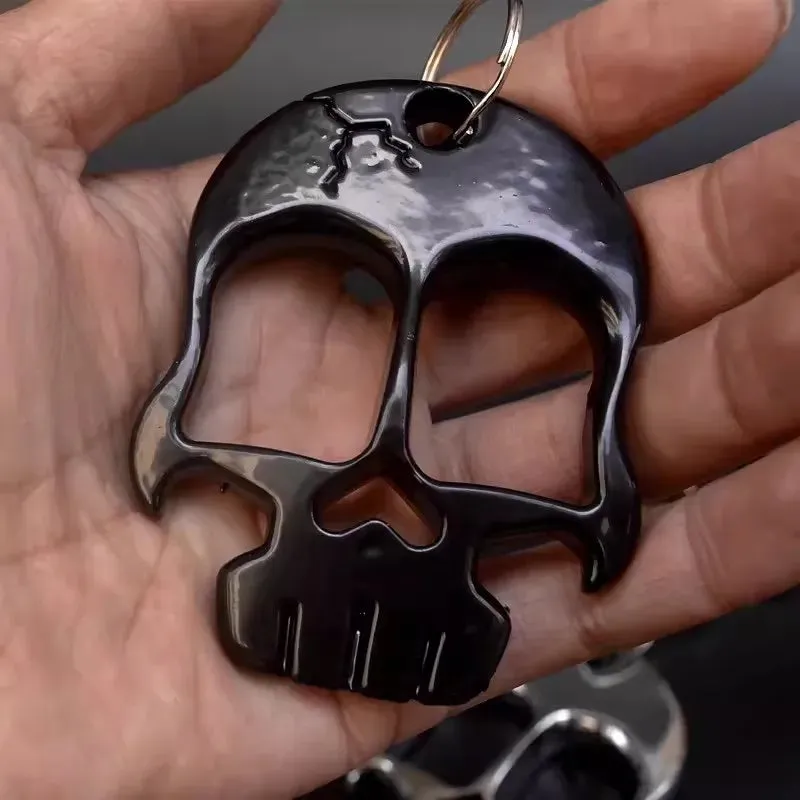 Skull Head Self Defense Knuckles Keychain