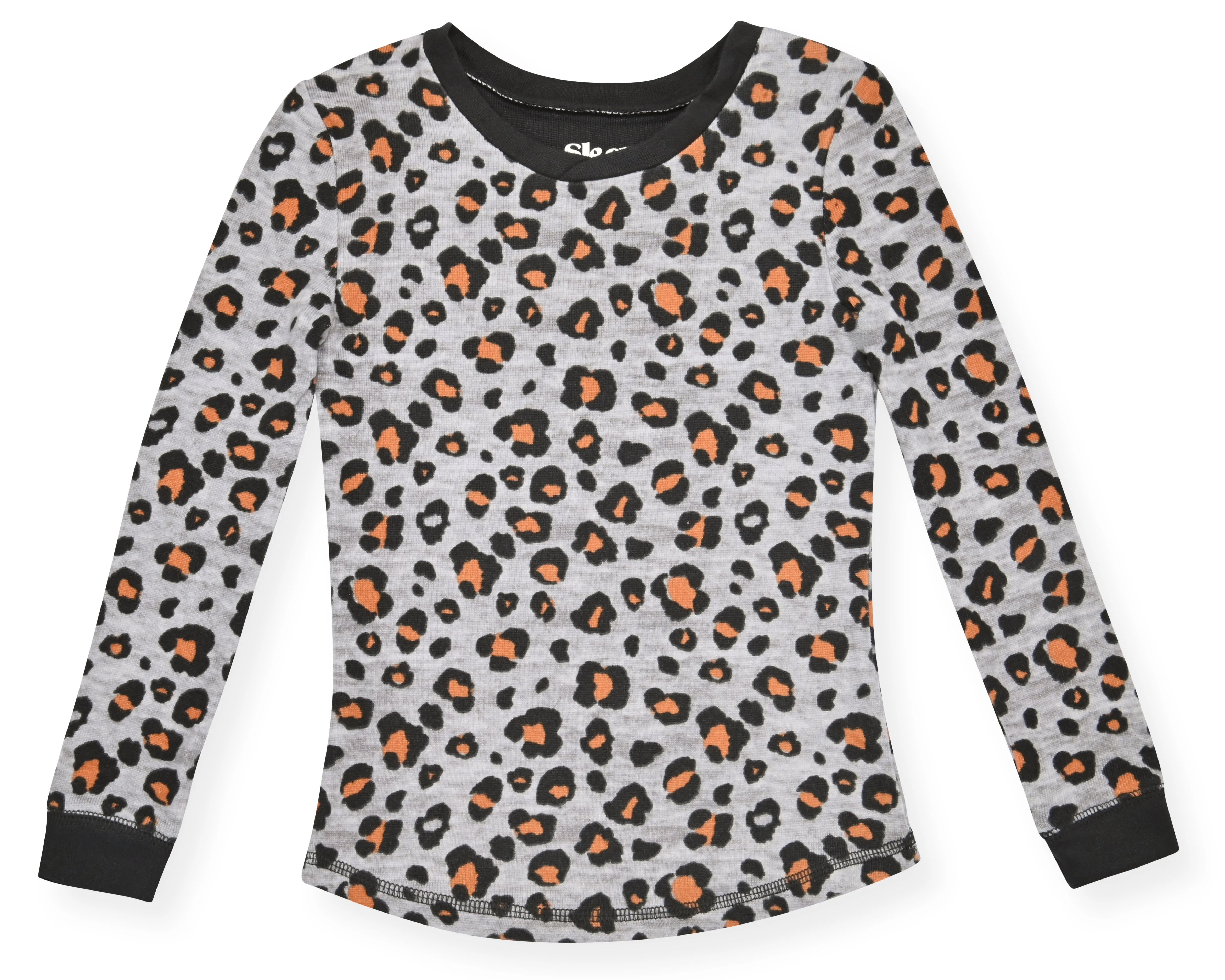 Sleep On It Girls 2-Piece Super Soft Jersey Long Sleeve Snug-Fit Pajama Set for Toddlers & Girls with Scrunchie - Leopard