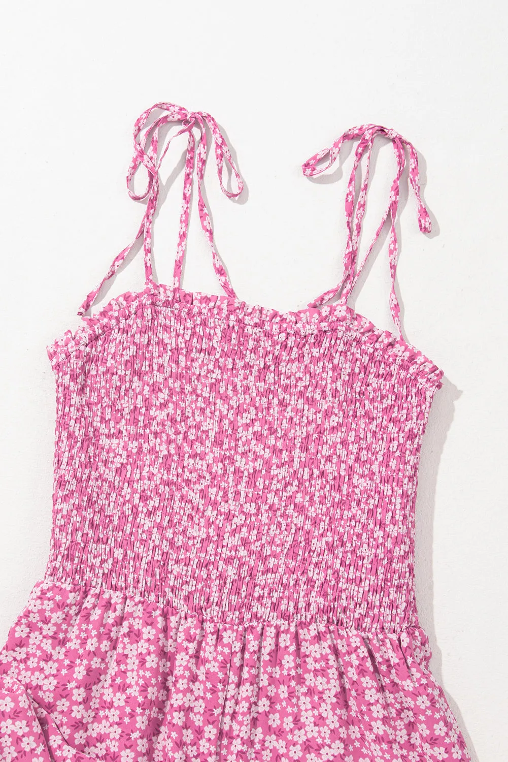 Smocked Bodice Wide Leg Jumpsuit