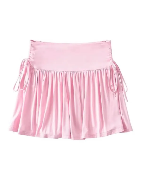 Soft girl ribbon skirt