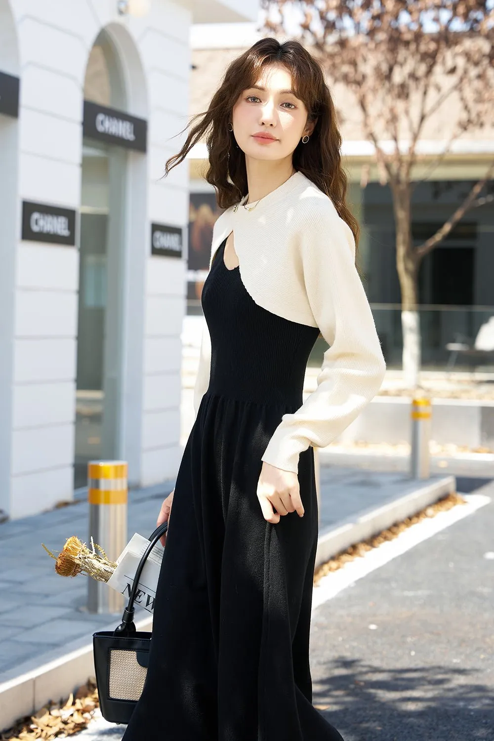 Spaghetti Strap Dress and Coat Set