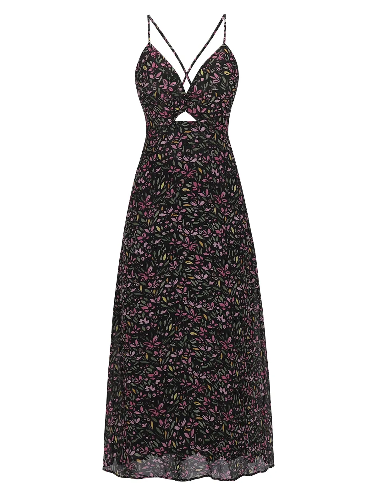Spaghetti Strap Floral Print Dress