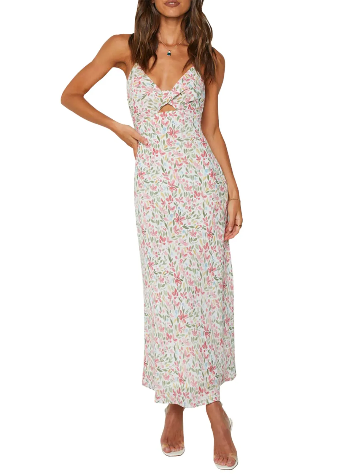 Spaghetti Strap Floral Print Dress