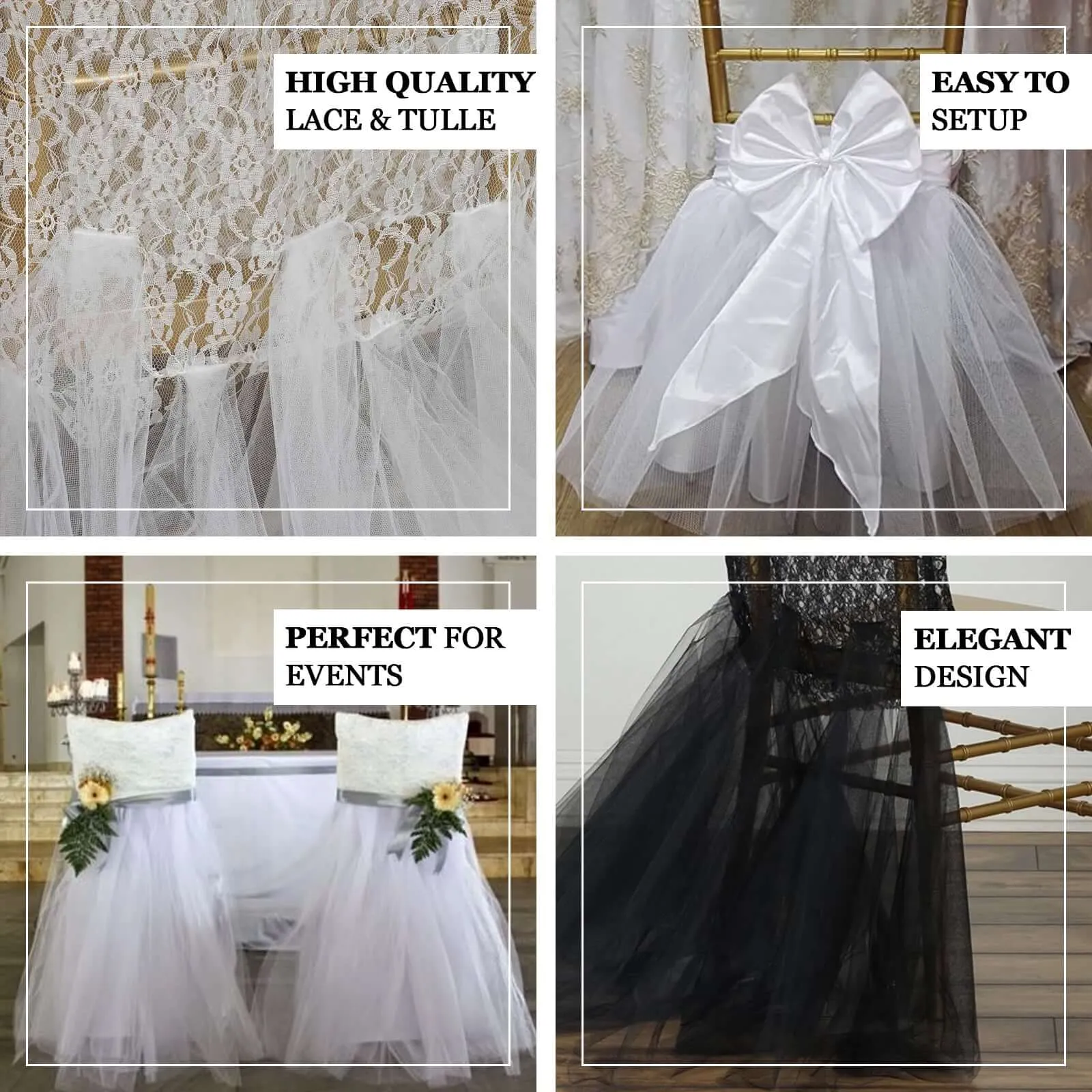 Spandex Chair Tutu Cover Skirt Ivory - Stylish Design for Wedding & Event Chair Decor