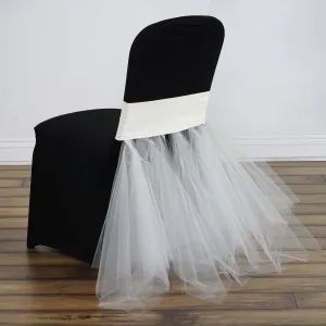 Spandex Chair Tutu Cover Skirt Ivory - Stylish Design for Wedding & Event Chair Decor