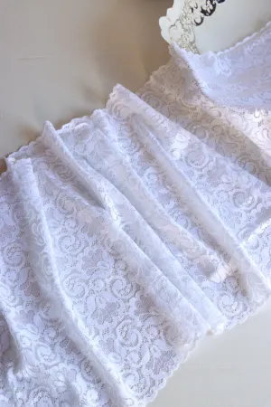 Sparkling White 12" Wide Stretch Lace