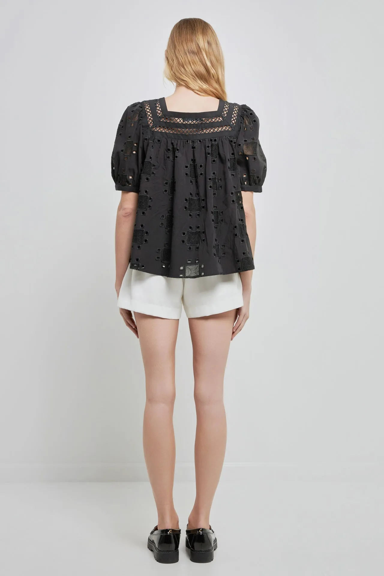 Square Neck Embroidered Top
