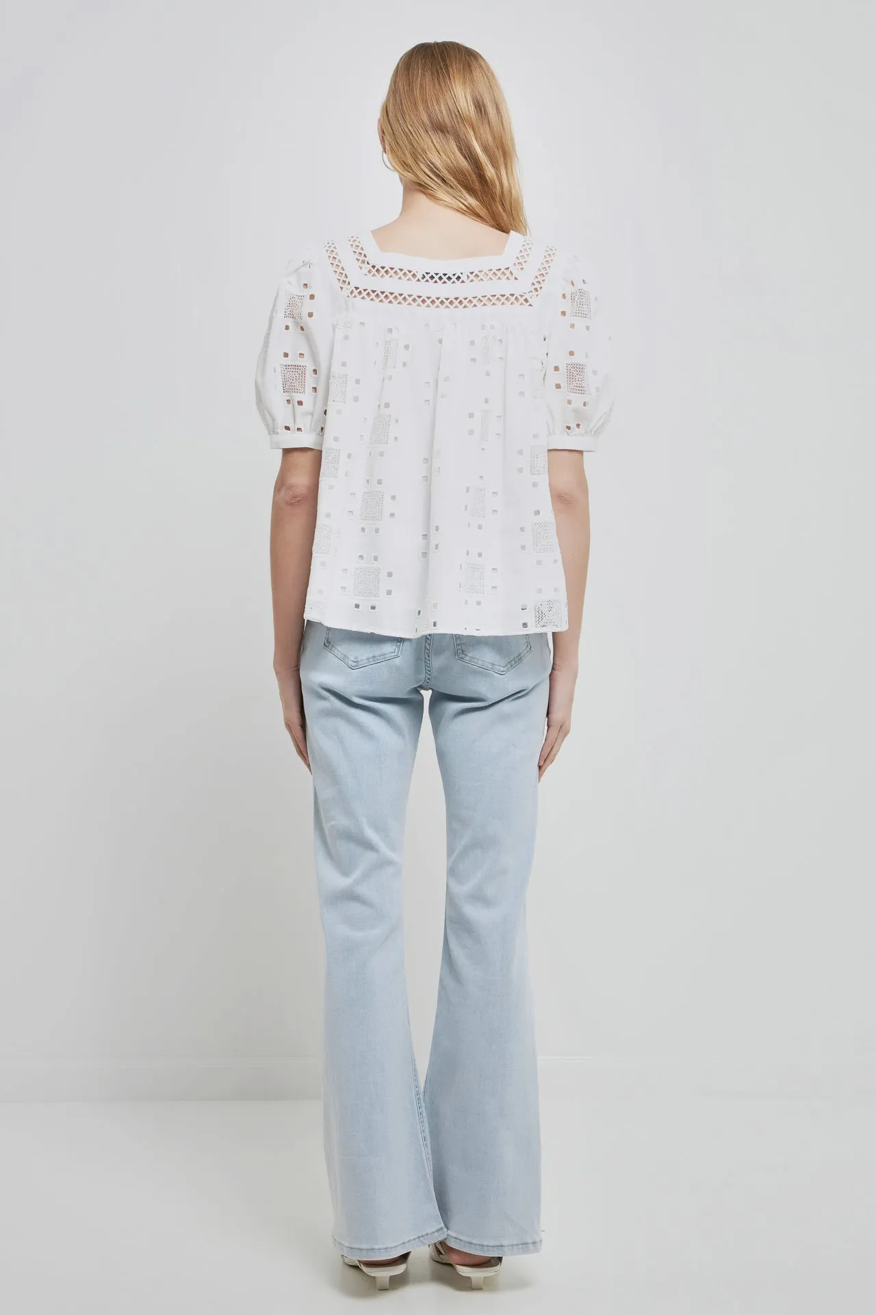 Square Neck Embroidered Top