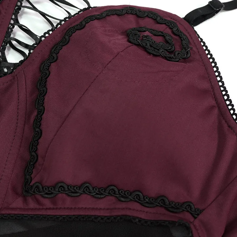 SST015 Chest hand-cranked gothic one-piece swimsuit