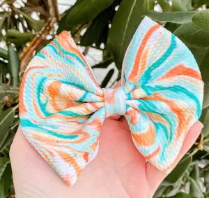 St. Patrick’s Day Emerald Gold Swirl Liverpool Fabric Bow Headband | Hair Clip
