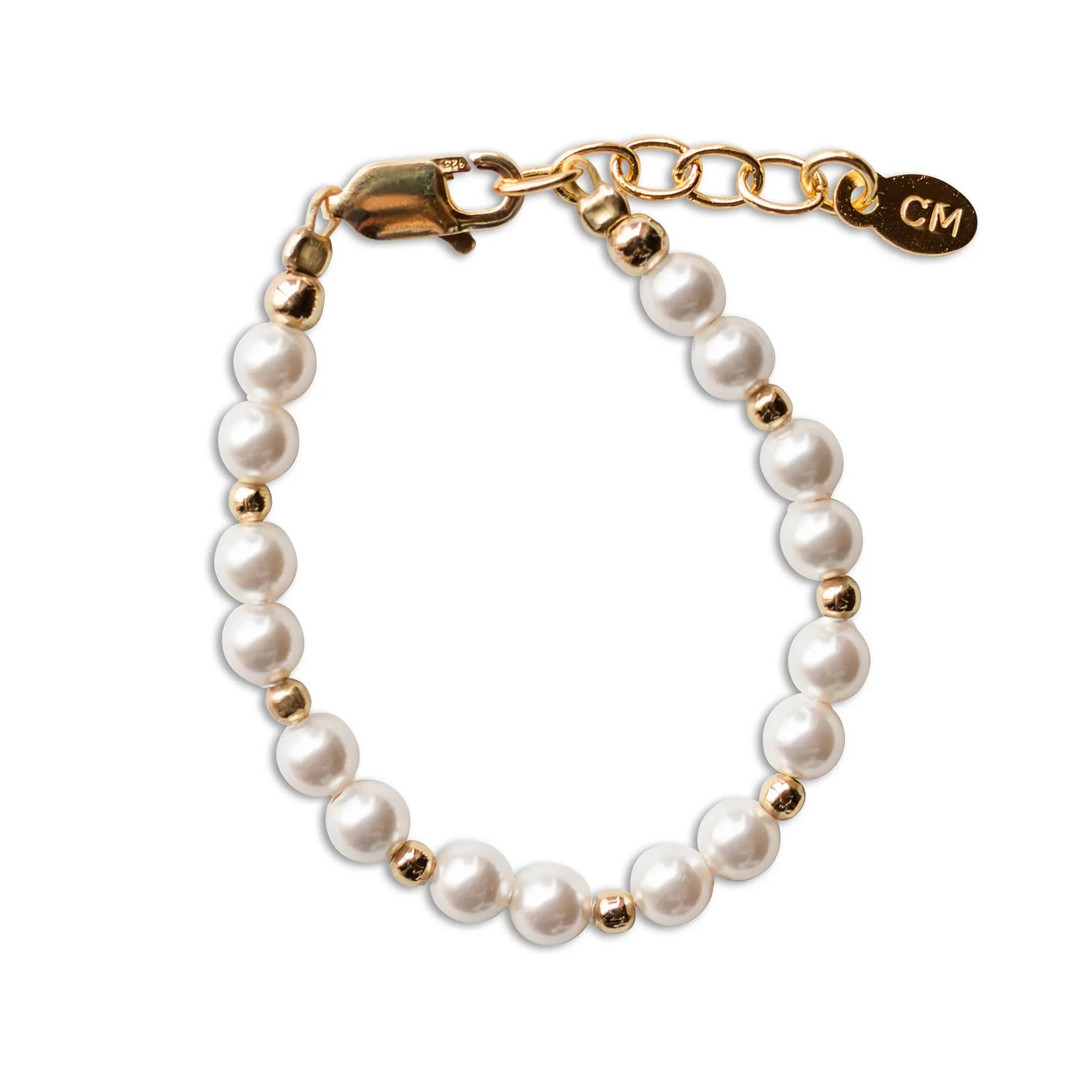 Sterling Silver Pearl Bracelet for Baby Girls Shower Gift: NBB-01D