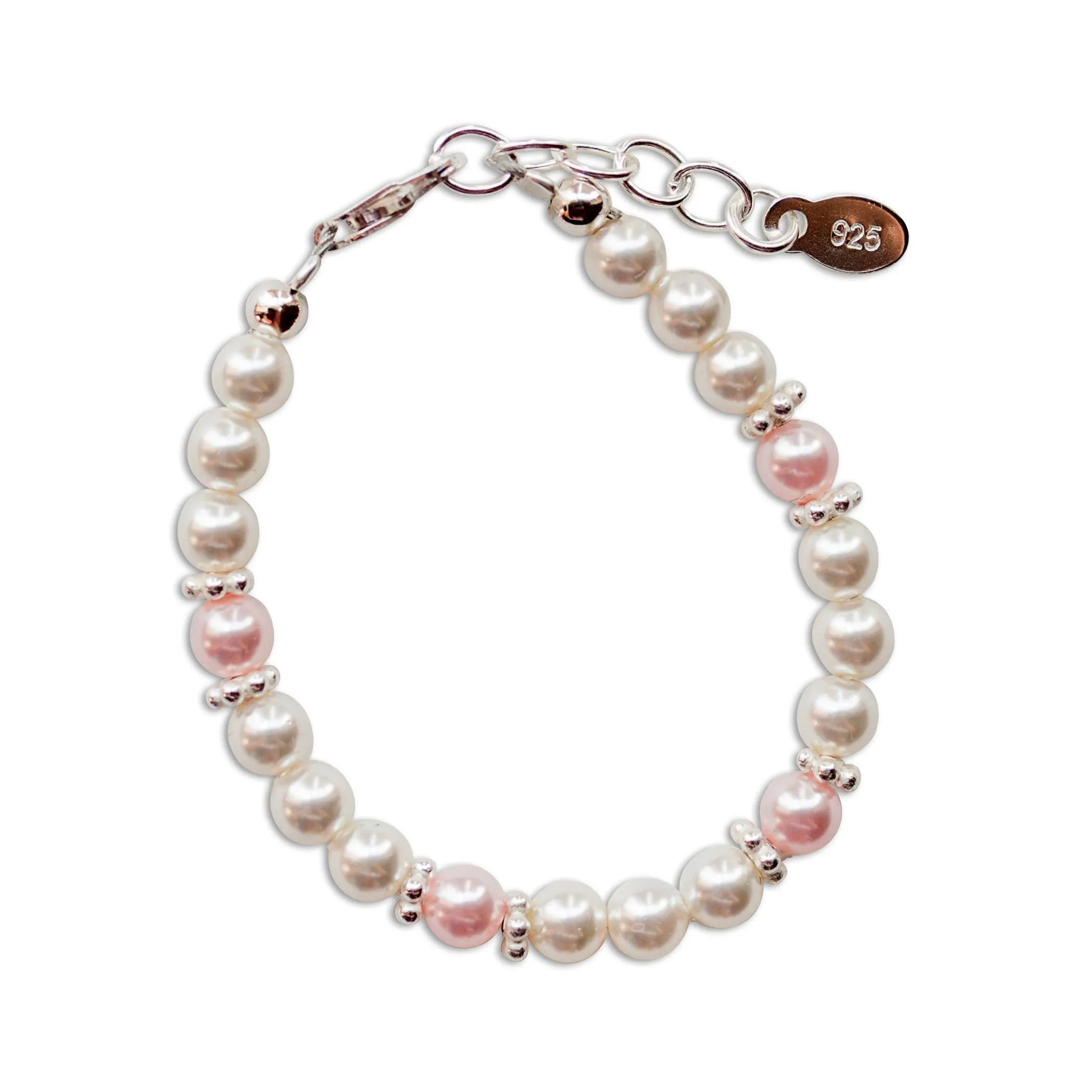 Sterling Silver Pearl Bracelet for Baby Girls Shower Gift: NBB-01D