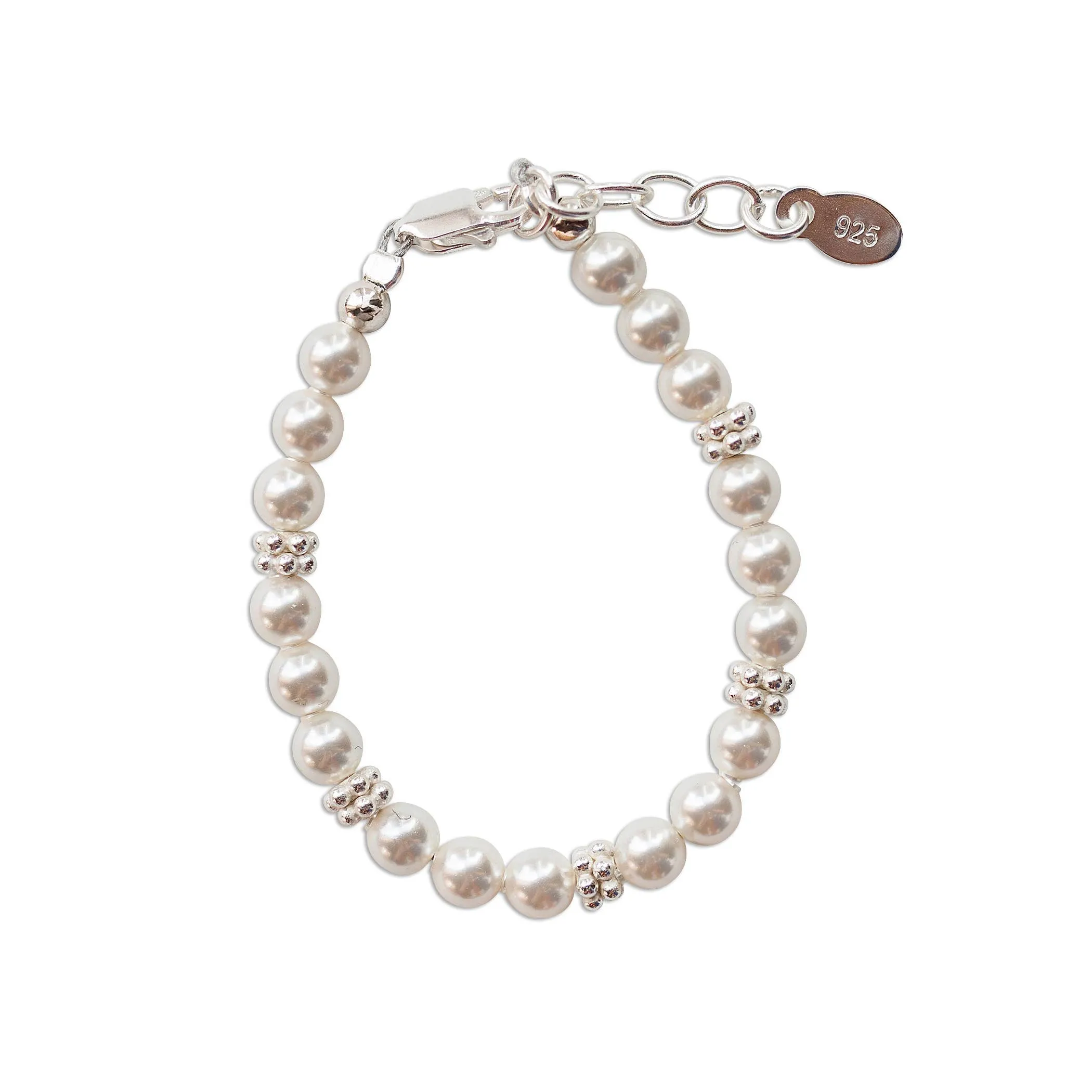 Sterling Silver Pearl Bracelet for Baby Girls Shower Gift: NBB-01D