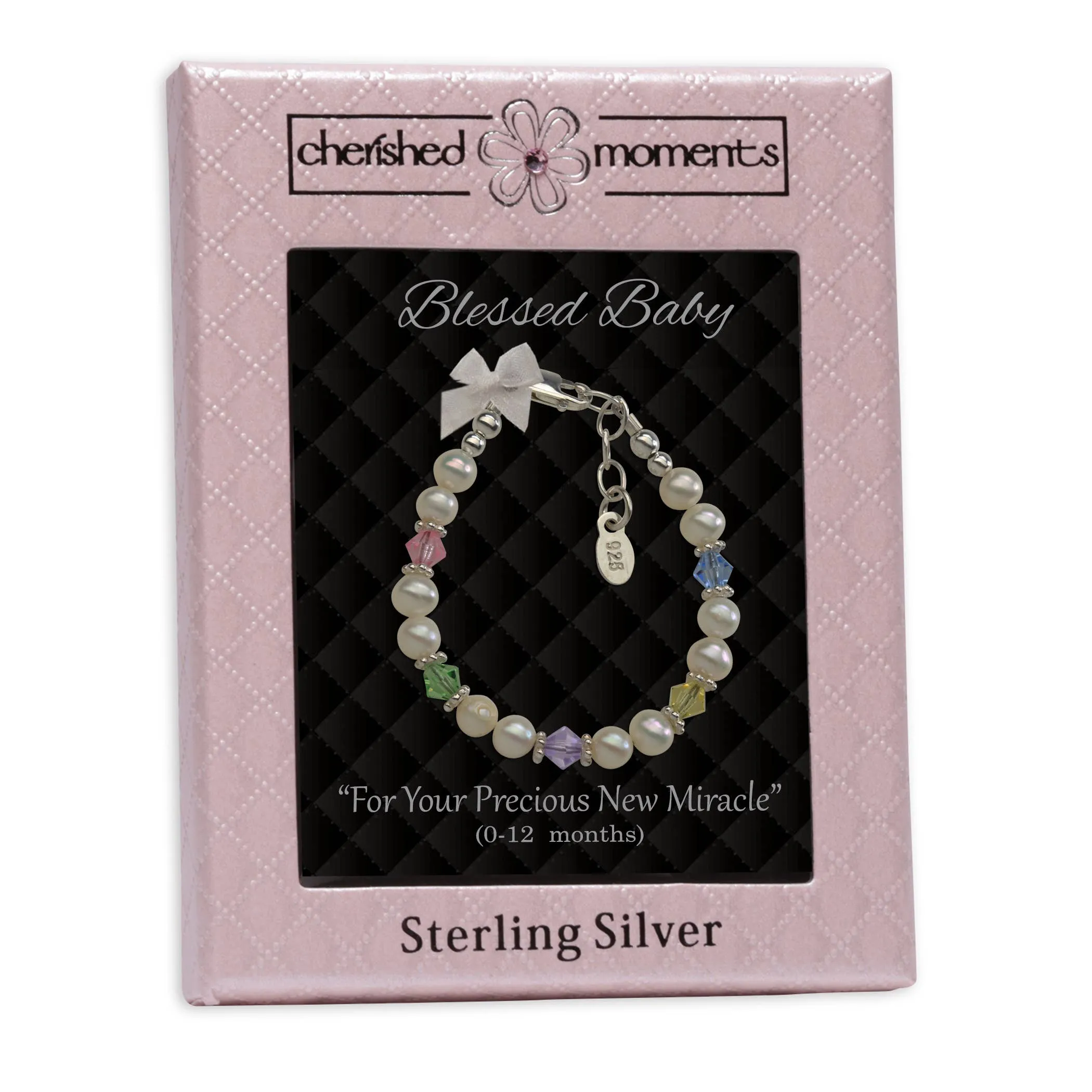 Sterling Silver Pearl Bracelet for Baby Girls Shower Gift: NBB-01D