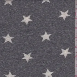 Stone Black Star Slub Jersey Knit Fabric