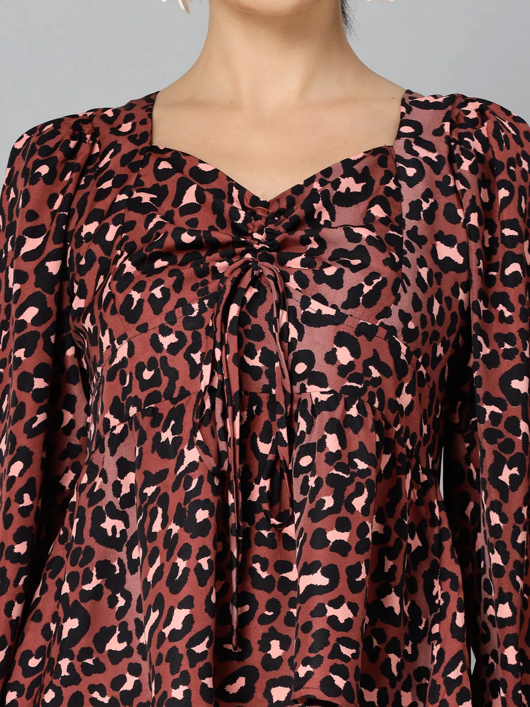 Style Quotients Women Animal Printed Polyester Casual Top