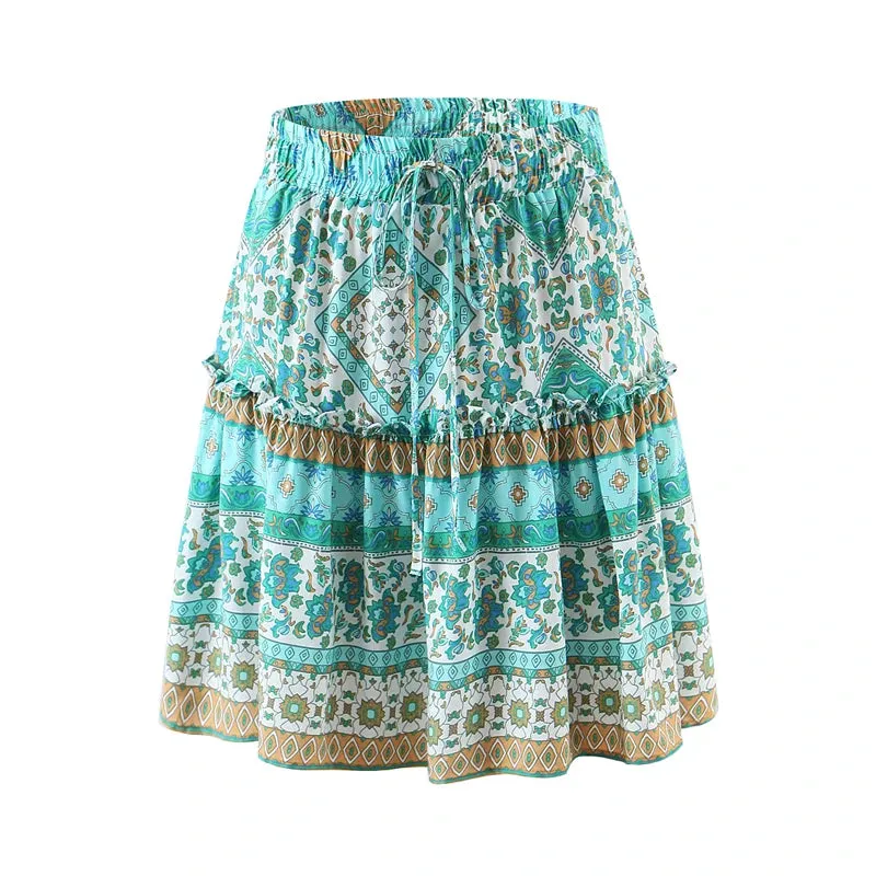 Summer Days Bohemian Two-Piece Mini Skirt & Tank Top Set