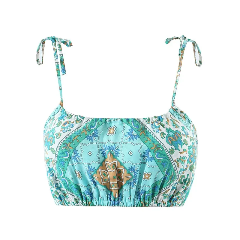 Summer Days Bohemian Two-Piece Mini Skirt & Tank Top Set