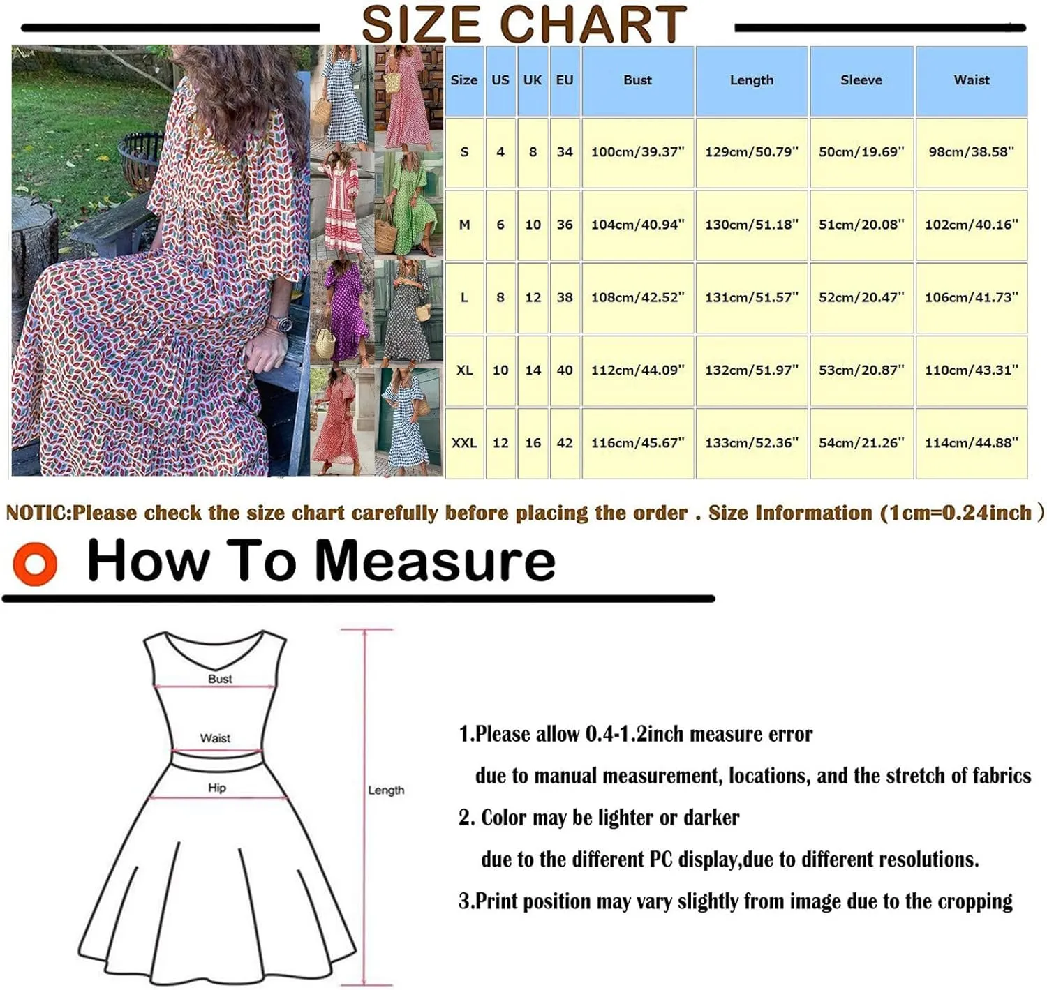 Summer Dresses for Women 2025 Half Sleeve V Neck Boho Geometry Flowy Casual Swing Long Losse Dress
