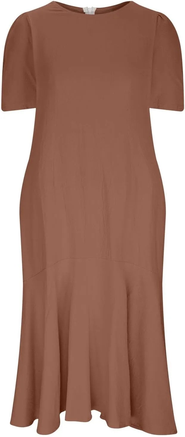 Summer Dresses for Women Cotton Linen Short Sleeve Midi Dresses Plus Size Spring Vacation Dress 2025