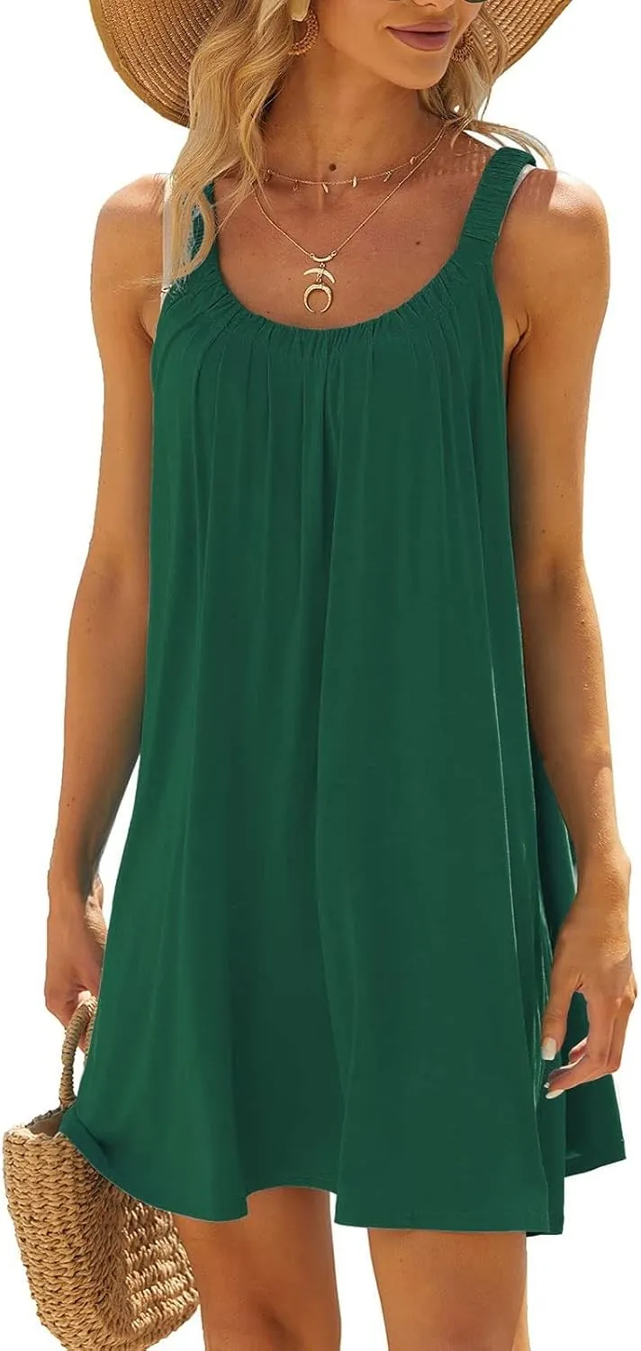 Summer Dresses for Women Sleeveless Beach Vacation Traval Clothes Swimsuit Coverup Casual Vacation Short Summer Dress