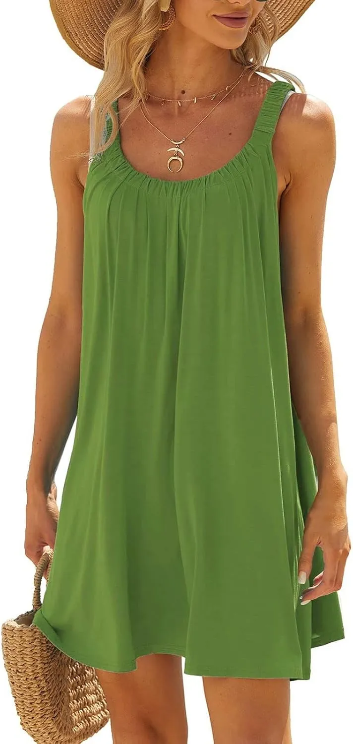 Summer Dresses for Women Sleeveless Beach Vacation Traval Clothes Swimsuit Coverup Casual Vacation Short Summer Dress
