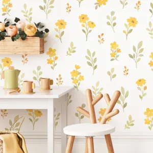 Sunny Florals Fabric Wall Decal Set