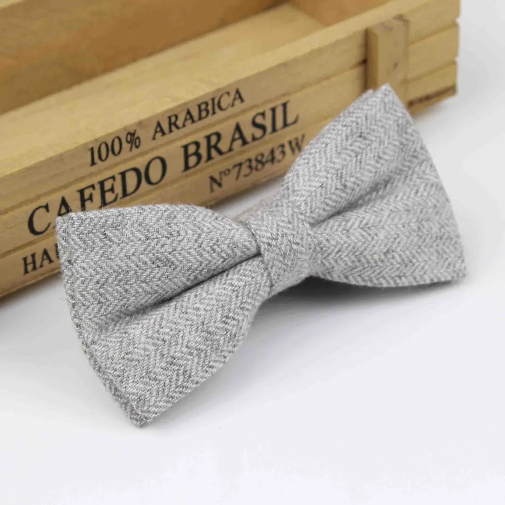 Superior Classical Formal Wool Cotton Bow Tie Gravata Multiple Colors Houndstooth Pattern Necktie Mens Luxury Tie Tweed Bowtie