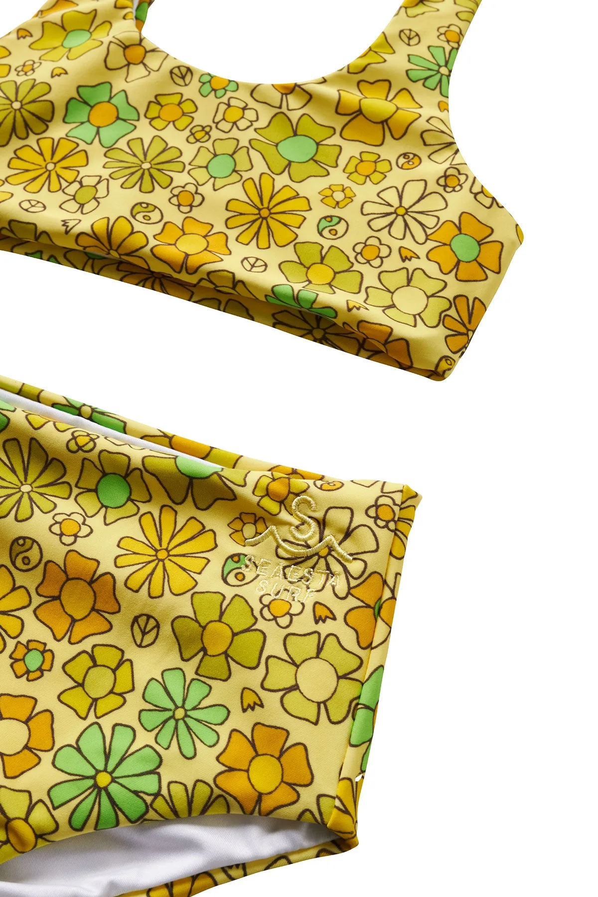 Surfy Birdy x Seaesta Surf / Surfy 60s / Chartreuse Two Piece Swimsuit