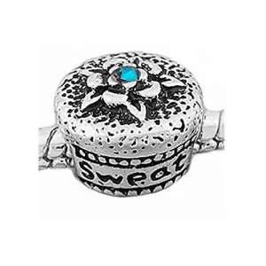 Sweet 16 Cupcake Charm European Bead Compatible for Most European Snake Chain Bracelet