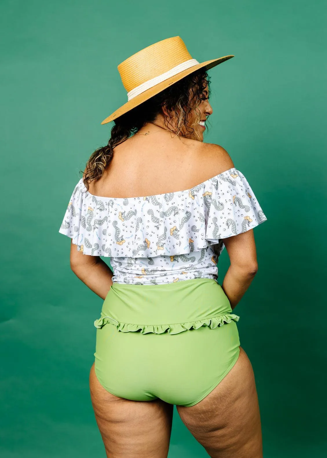 Sweet Pea Green | Mid-Ruffle Bottoms