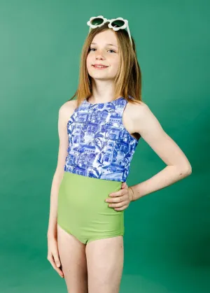 Sweet Pea Green | Youth High-Waisted Bottoms