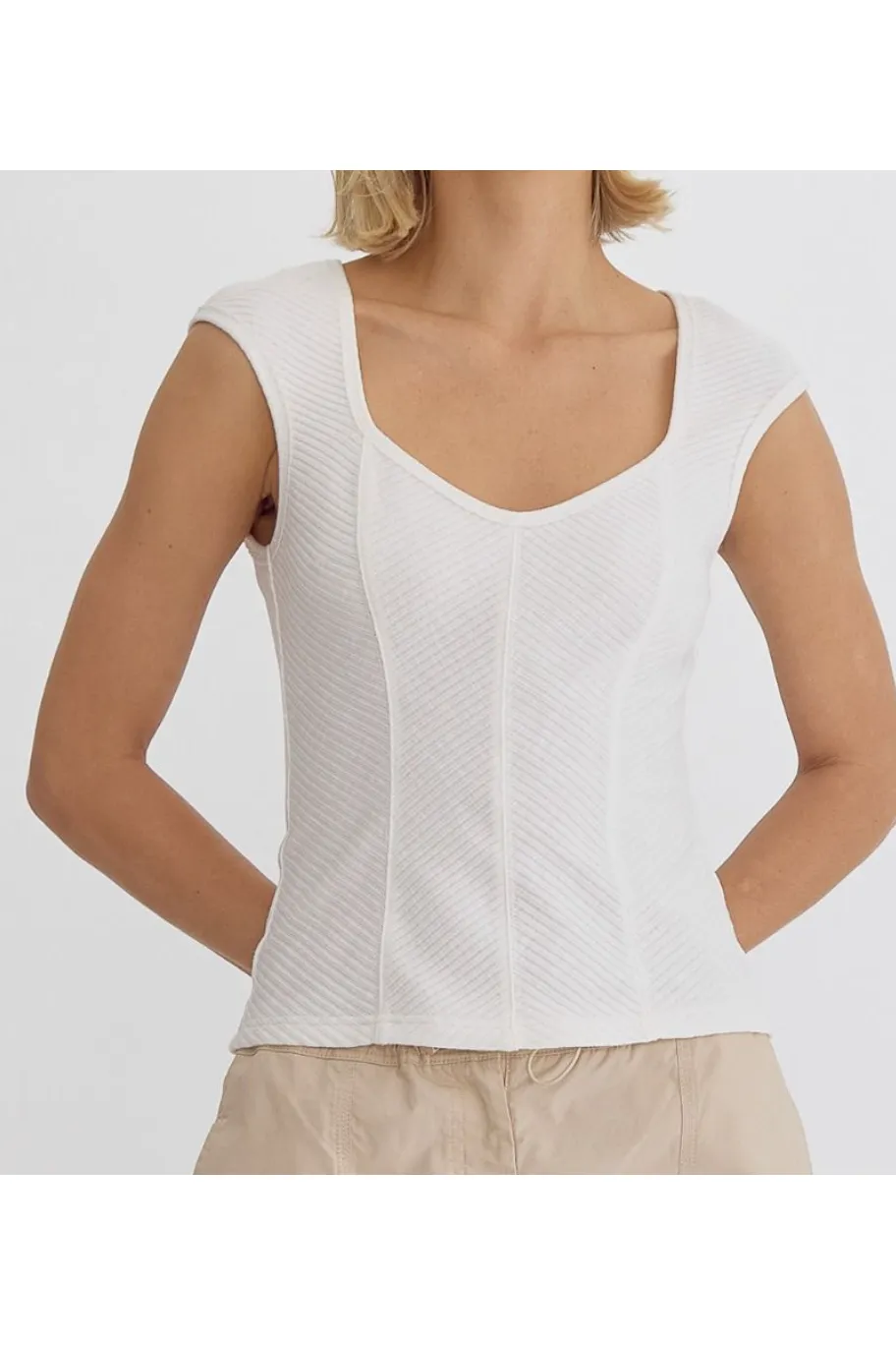 Sweetheart Knit Sleeveless Top