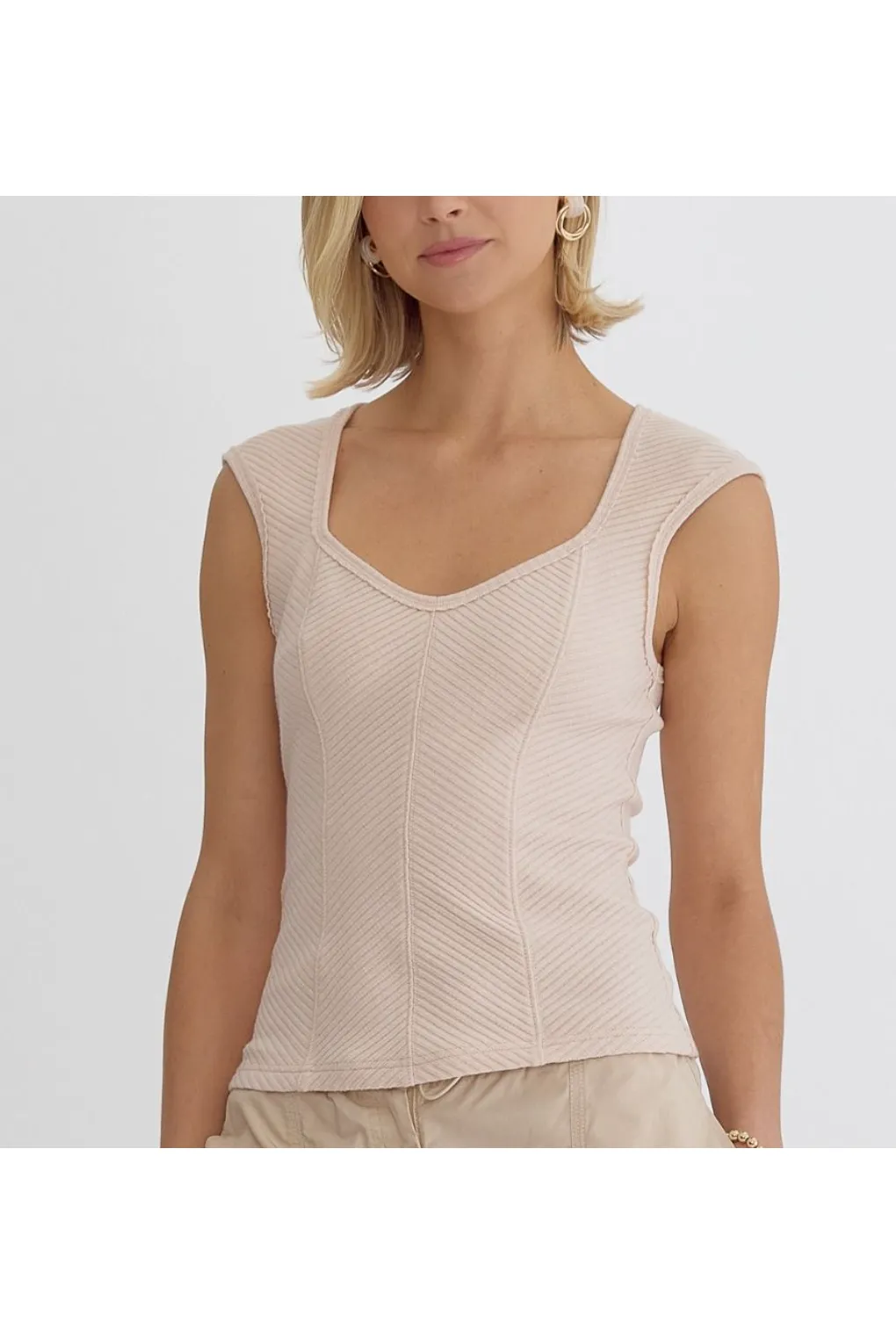 Sweetheart Knit Sleeveless Top