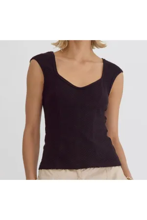 Sweetheart Knit Sleeveless Top