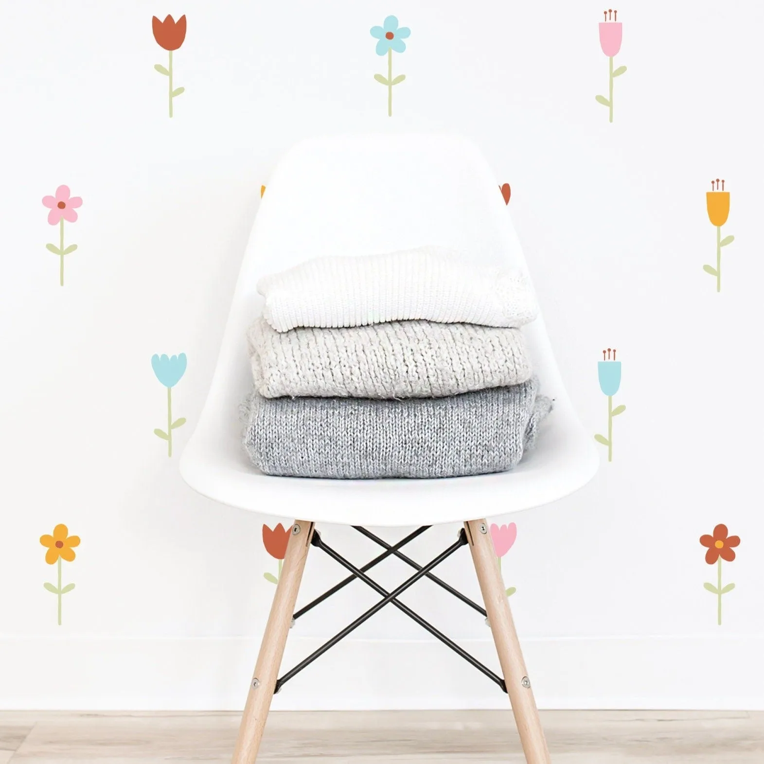 Tall Flowers Wall Decal Set