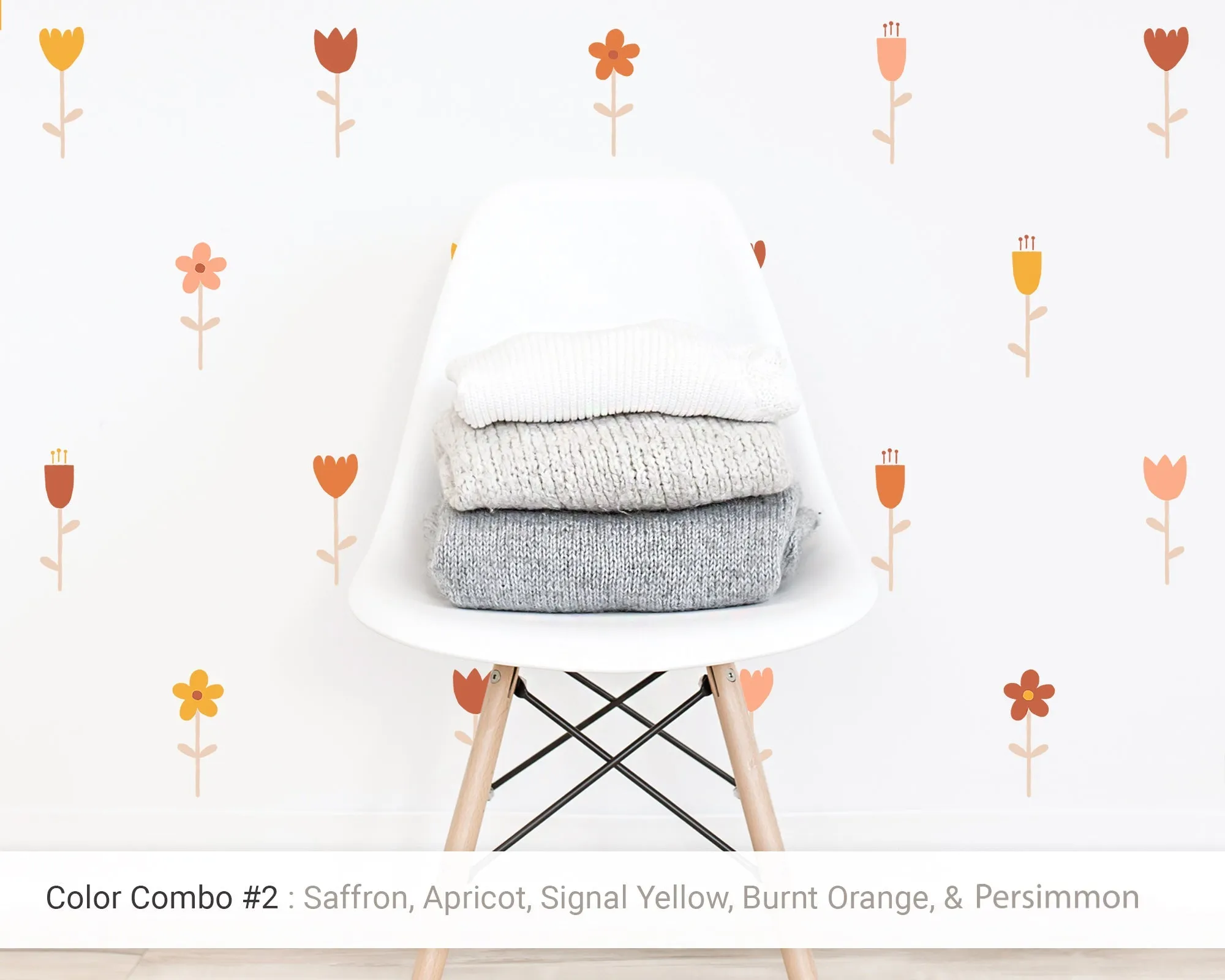 Tall Flowers Wall Decal Set