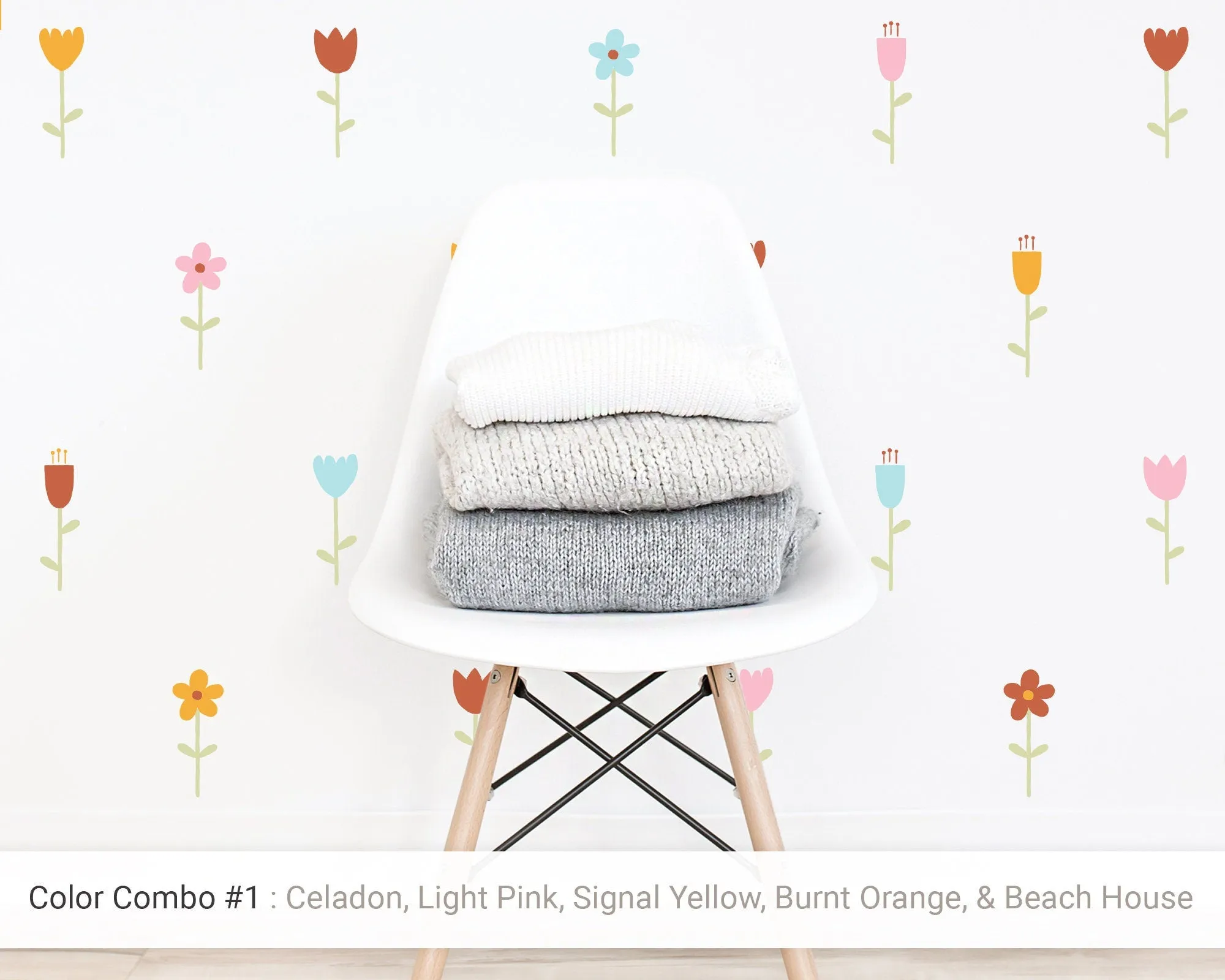 Tall Flowers Wall Decal Set