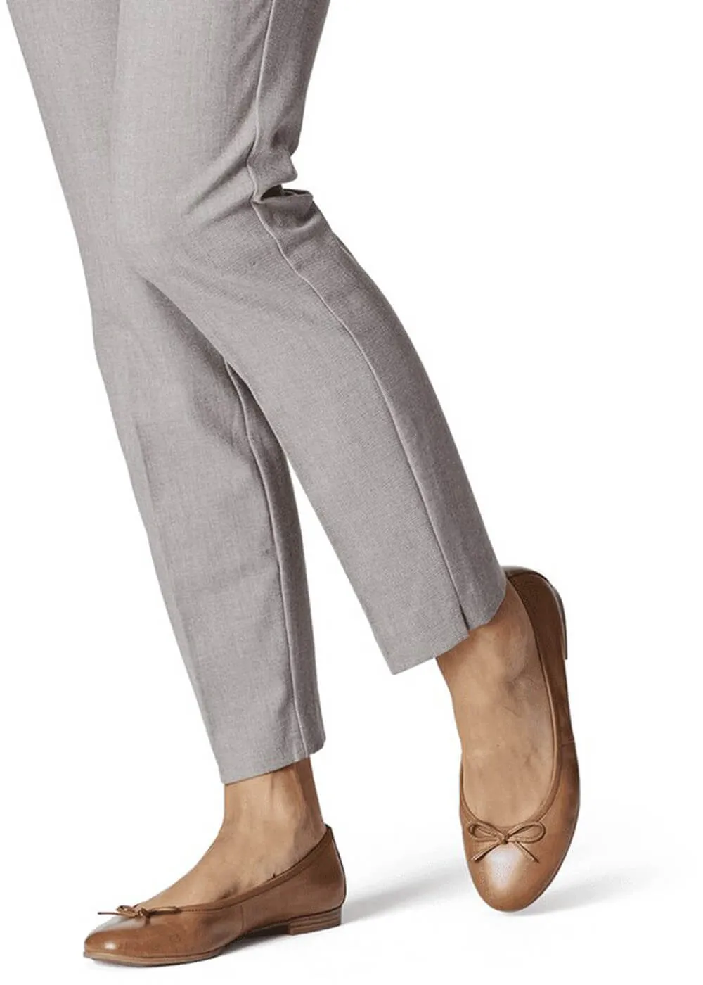 Tamaris Audrey Leather Ballerinas Chestnut