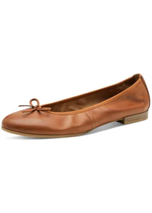 Tamaris Audrey Leather Ballerinas Chestnut
