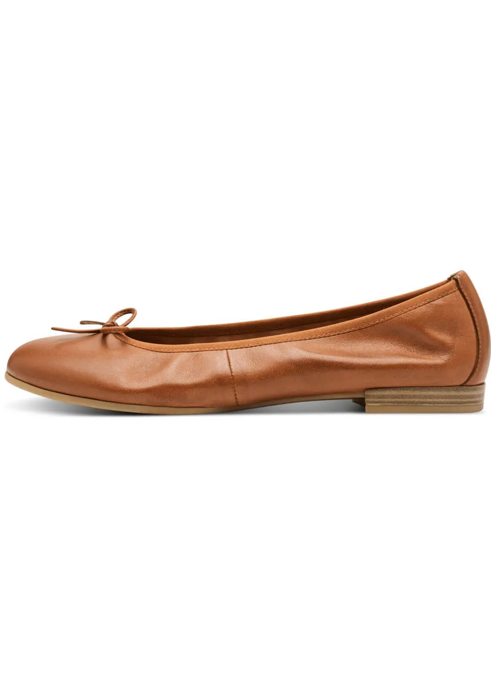 Tamaris Audrey Leather Ballerinas Chestnut