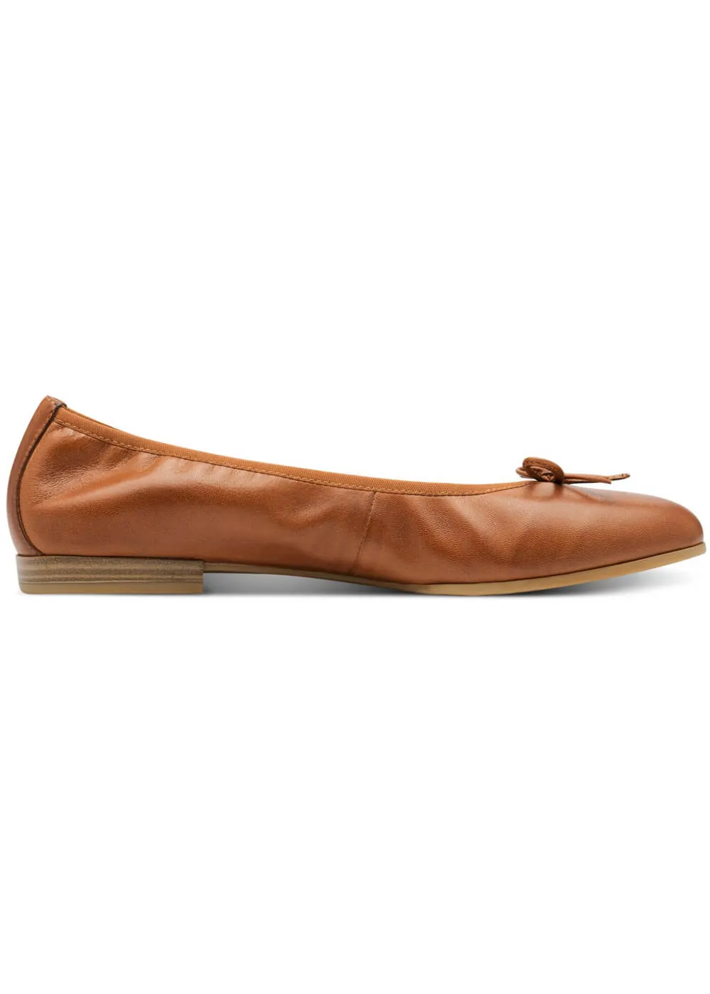 Tamaris Audrey Leather Ballerinas Chestnut