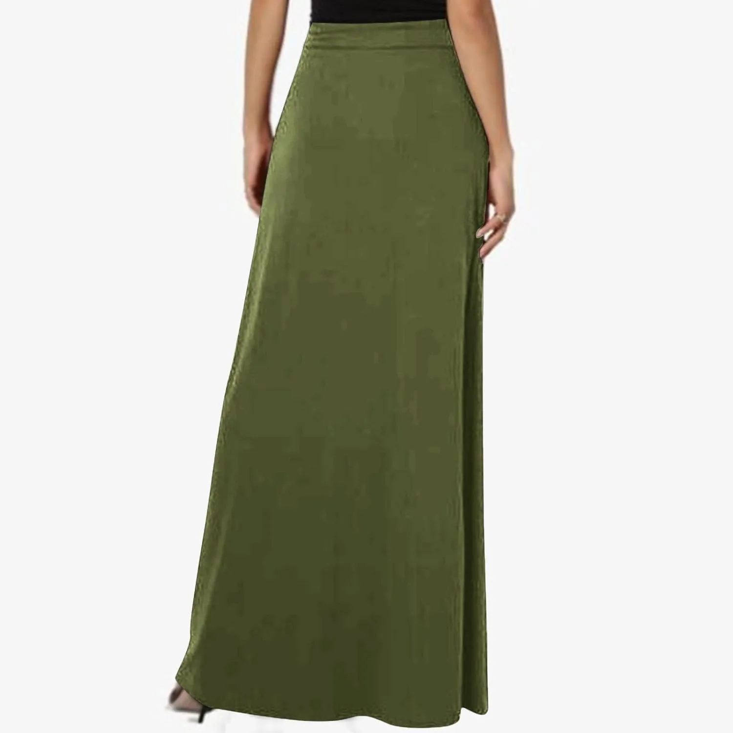 TANGNADE Spring Maxi Skirts for Women 2025 with Pockets Summer Plus Size Trendy Boho Comfy Elastic Waist Long Skirt